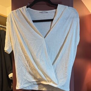 Zara Cream V-Neck Blouse